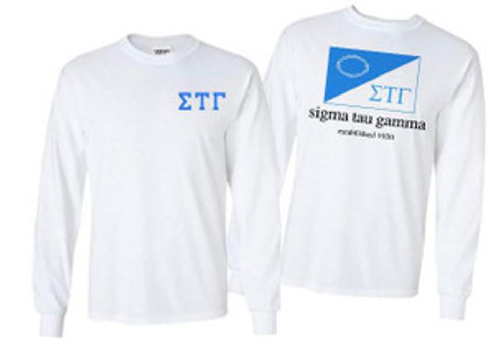 Greekgear Sigma Tau Gamma Flag Long Sleeve T Shirt Sigma Tau Gamma Flag Long Sleeve T-Shirt