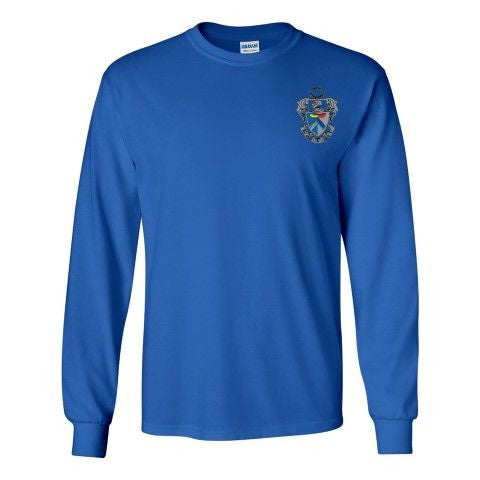 Discount Sigma Tau Gamma Fraternity Crest Shield Longsleeve Tee DISCOUNT-Sigma Tau Gamma Fraternity Crest - Shield Longsleeve Tee