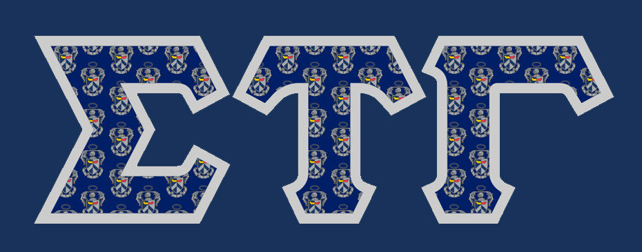 Sigma Tau Gamma Fraternity Crest Shield Twill Letter Crewneck Sweatshirt Sigma Tau Gamma Fraternity Crest - Shield Twill Letter Crewneck Sweatshirt