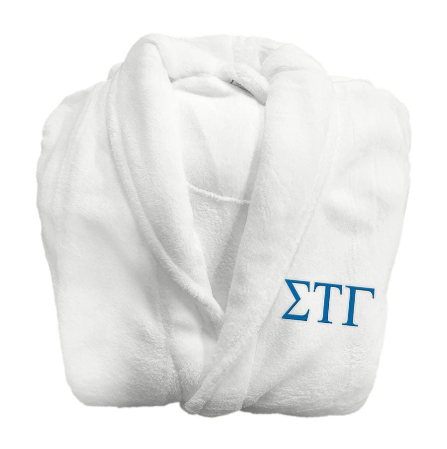 Sigma Tau Gamma Fraternity Lettered Bathrobe Sigma Tau Gamma Fraternity Lettered Bathrobe