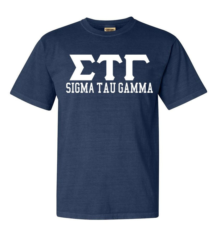 Sigma Tau Gamma Greek Custom Comfort Colors Heavyweight T Shirt Sigma Tau Gamma Greek Custom Comfort Colors Heavyweight T-Shirt