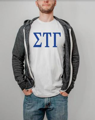 Printify Sigma Tau Gamma Lettered Tee $24.95 SIGMA TAU GAMMA LETTERED TEE - $24.95