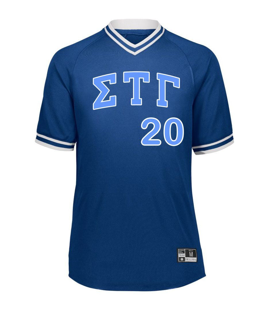 Sigma Tau Gamma Retro V-Neck Baseball Jersey — GreekU