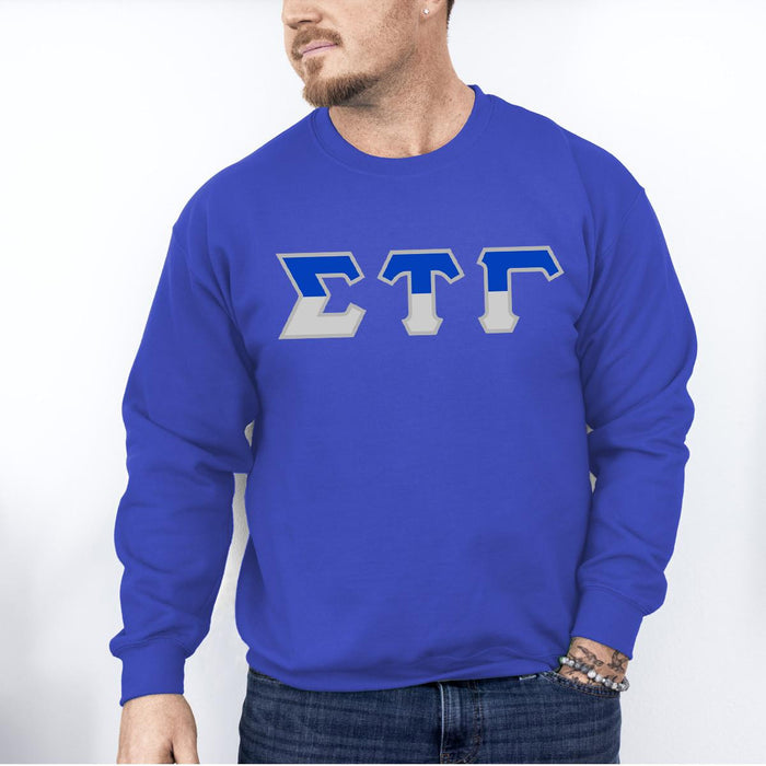 Printify Sigma Tau Gamma Two Toned Greek Lettered Crewneck Sweatshirts Sigma Tau Gamma Two Toned Greek Lettered Crewneck Sweatshirts