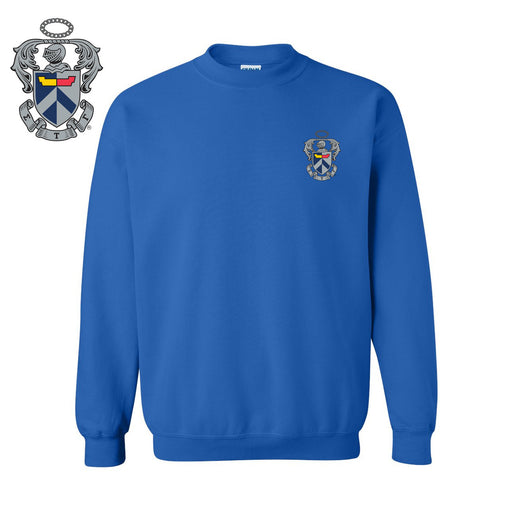 Sigma Tau Gamma DISCOUNT-Sigma Tau Gamma World Famous Crest - Shield Crewneck Sweatshirt - Best Value