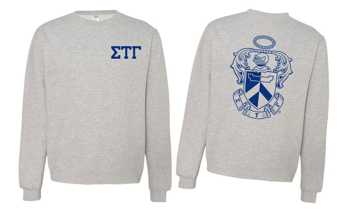 Printify Sigma Tau Gamma World Famous Crest Shield Crewneck Sweatshirts Sigma Tau Gamma World Famous Crest - Shield Crewneck Sweatshirts