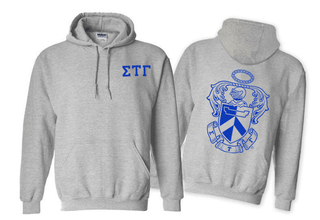 Printify Sigma Tau Gamma World Famous Crest Shield Hooded Sweatshirts Sigma Tau Gamma World Famous Crest - Shield Hooded Sweatshirts