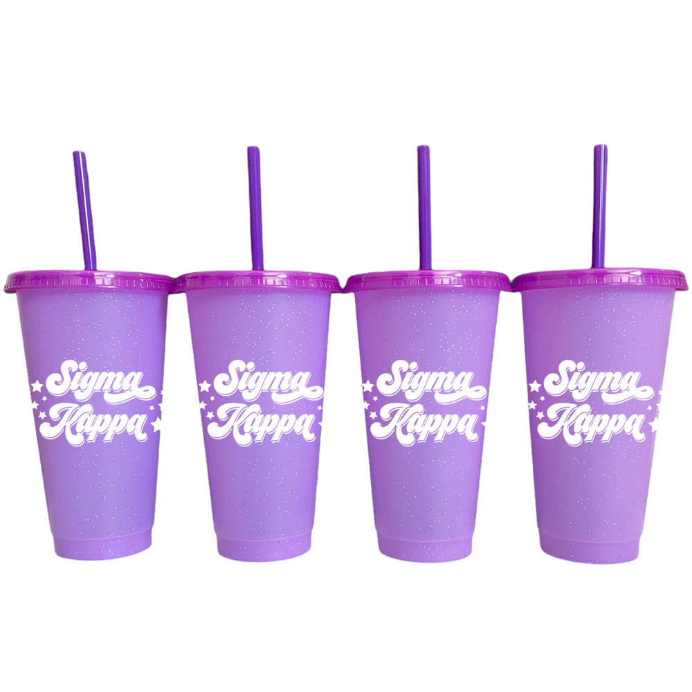 Sigma Kappa Glitter Color Changing Cup 4 Pack Sigma Kappa Glitter Color Changing Cup 4-Pack