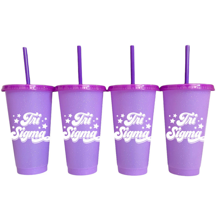 Sigma Sigma Sigma Glitter Color Changing Cup 4 Pack Sigma Sigma Sigma Glitter Color Changing Cup 4-Pack