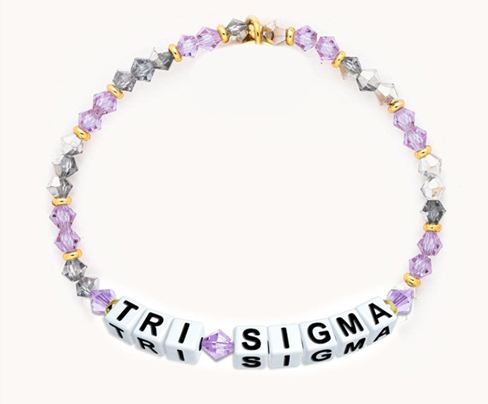 Sigma Sigma Sigma Glass Name Bead Bracelet Sigma Sigma Sigma Glass Name Bead Bracelet