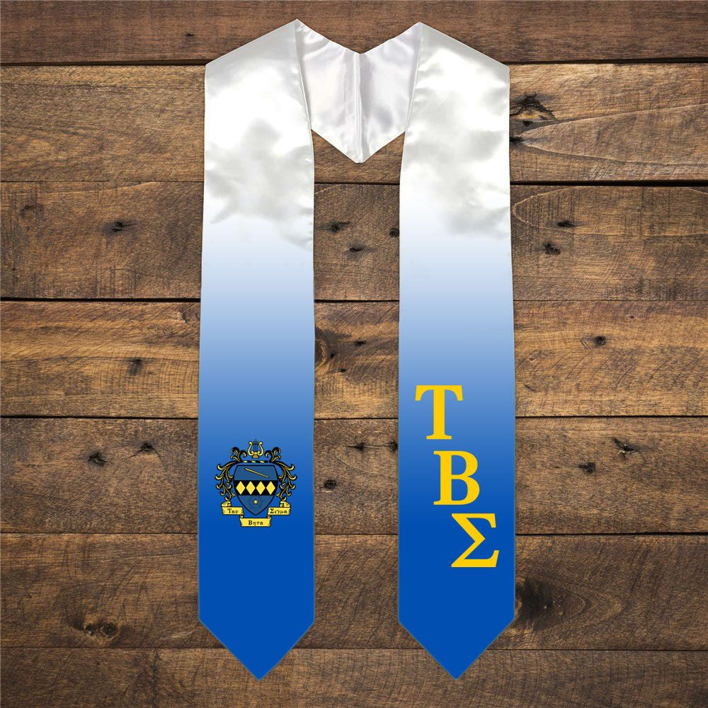Tau Beta Sigma Extra Fancy Diagonal Greek Graduation Stole W Crest Tau Beta Sigma Extra Fancy Diagonal Greek Graduation Stole W Crest