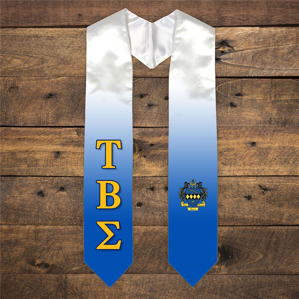 Tau Beta Sigma Extra Fancy Simple Greek Graduation Stole W Crest Tau Beta Sigma Extra Fancy Simple Greek Graduation Stole W Crest