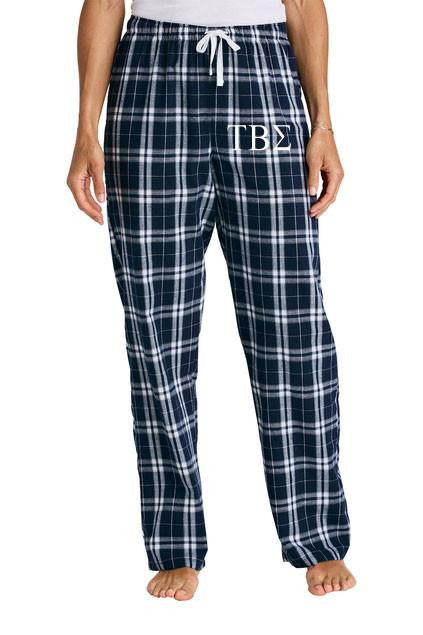 Tau Beta Sigma Flannel Lettered Plaid Pj's Tau Beta Sigma Flannel Lettered Plaid PJ's
