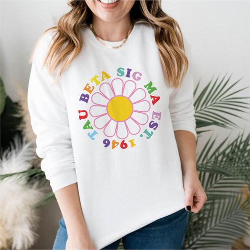 Tau Beta Sigma Tau Beta Sigma Rainbow Daisy Crewneck Sweatshirt