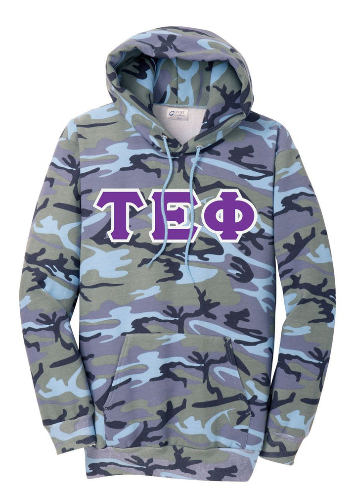 Discount Tau Epsilon Phi Camo Pullover Hooded Sweatshirt DISCOUNT-Tau Epsilon Phi Camo Pullover Hooded Sweatshirt