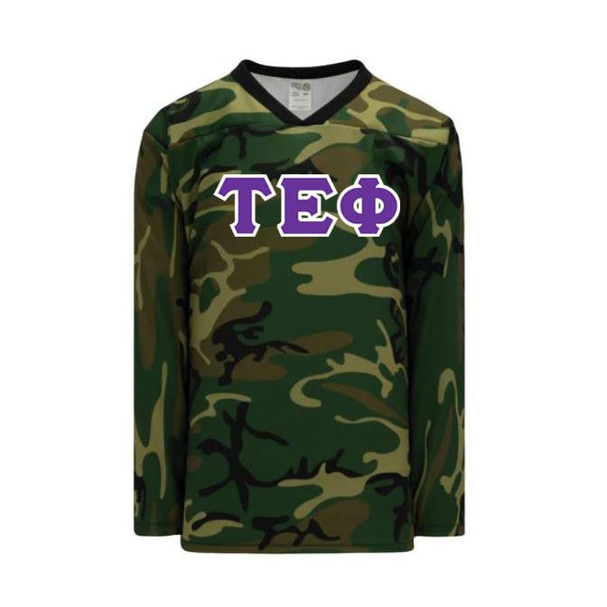 Tau Epsilon Phi Camouflage Lettered Hockey Jersey Tau Epsilon Phi Camouflage Lettered Hockey Jersey