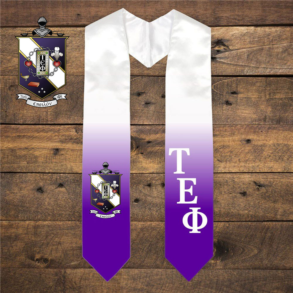 Tau Epsilon Phi Extra Fancy Diagonal Greek Graduation Stole W Crest Tau Epsilon Phi Extra Fancy Diagonal Greek Graduation Stole W Crest