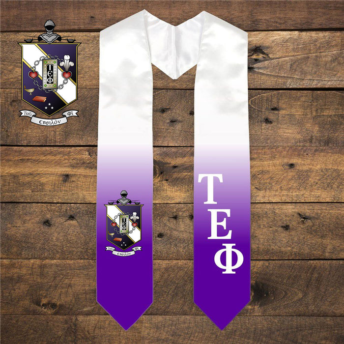 Tau Epsilon Phi Extra Fancy Diagonal Greek Graduation Stole W Crest Tau Epsilon Phi Extra Fancy Diagonal Greek Graduation Stole W Crest