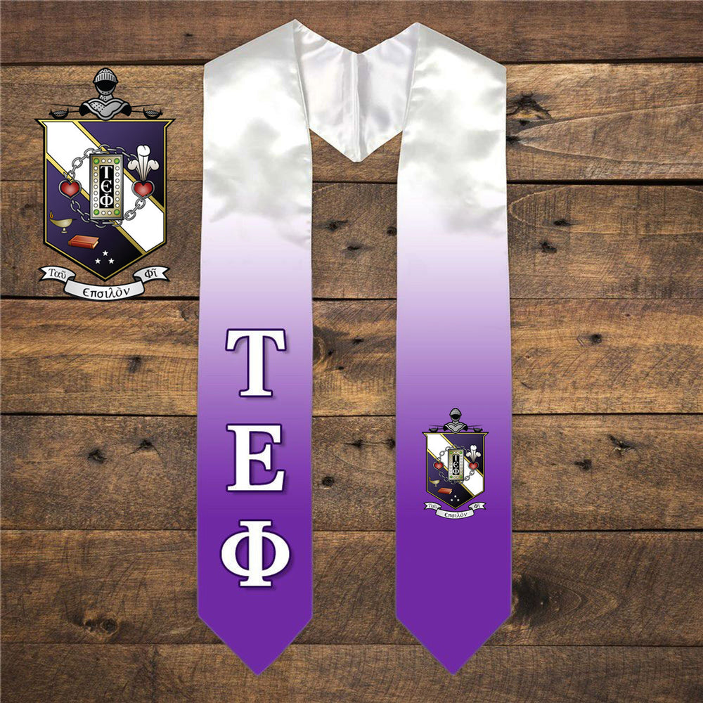 Tau Epsilon Phi Extra Fancy Simple Greek Graduation Stole W Crest Tau Epsilon Phi Extra Fancy Simple Greek Graduation Stole W Crest