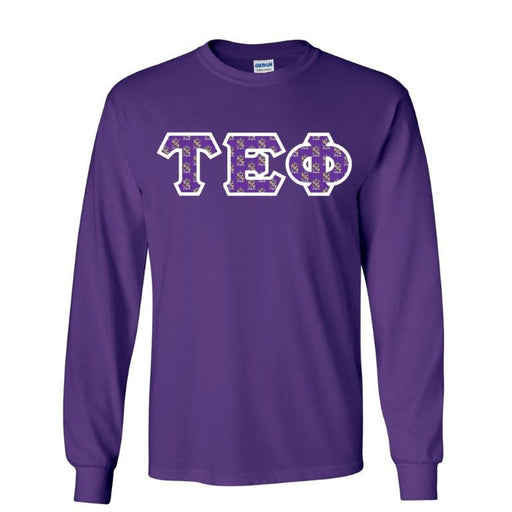 Tau Epsilon Phi Tau Epsilon Phi Fraternity Crest - Shield Twill Letter Longsleeve Tee