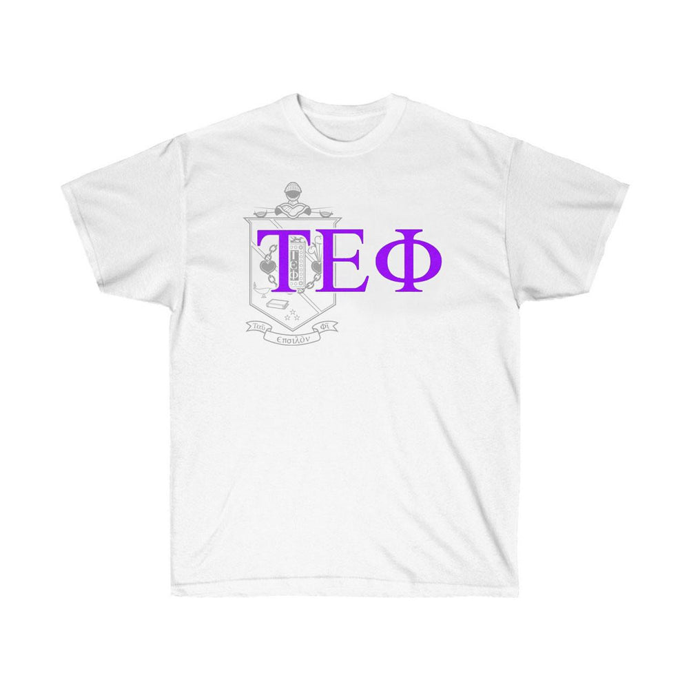 Printify Tau Epsilon Phi Greek Crest Cotton Tee Tau Epsilon Phi Greek Crest Cotton Tee
