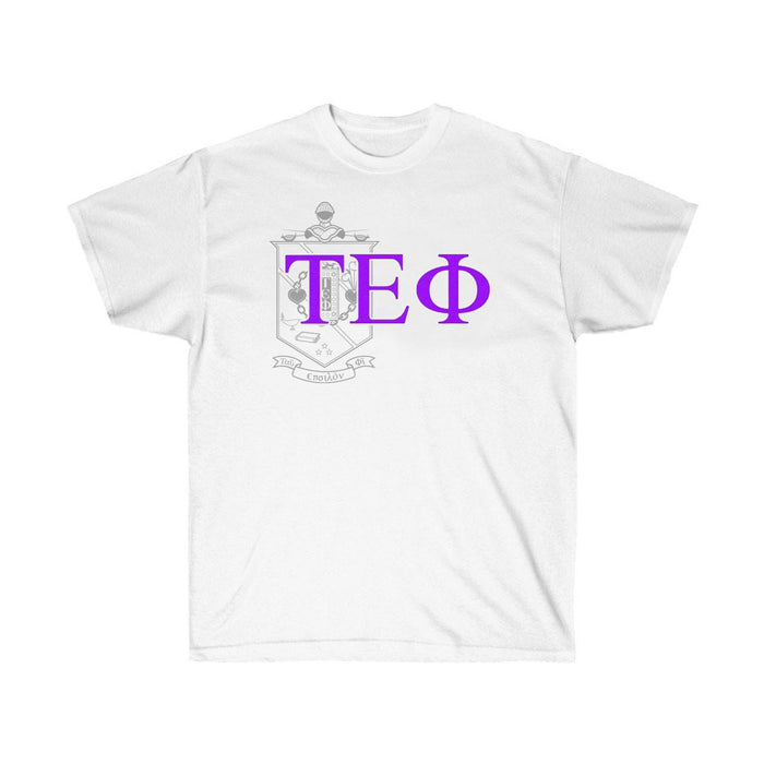 Printify Tau Epsilon Phi Greek Crest Cotton Tee Tau Epsilon Phi Greek Crest Cotton Tee