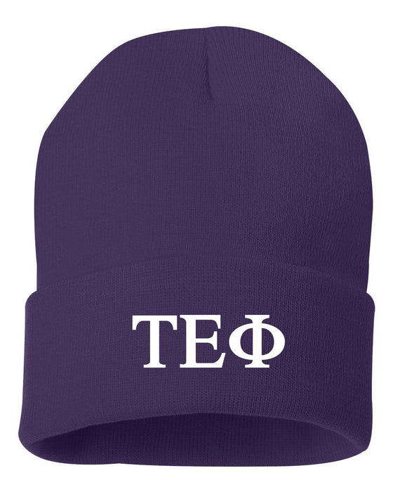Tau Epsilon Phi Greek Letter Knit Cap Tau Epsilon Phi Greek Letter Knit Cap