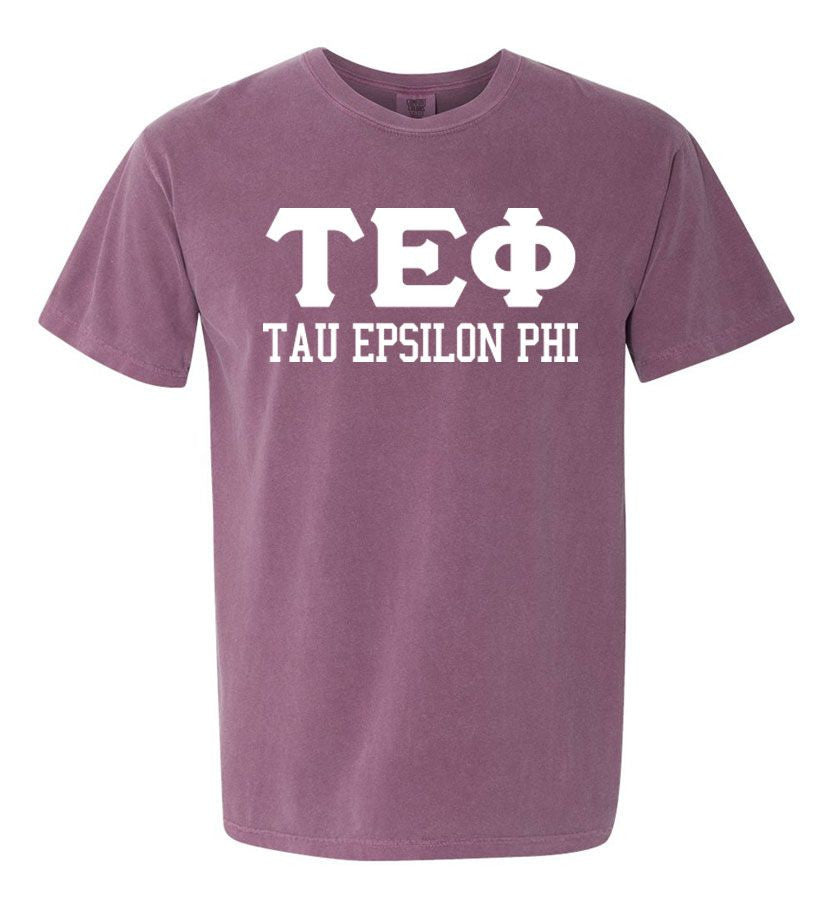 Tau Epsilon Phi Greek Custom Comfort Colors Heavyweight T Shirt Tau Epsilon Phi Greek Custom Comfort Colors Heavyweight T-Shirt