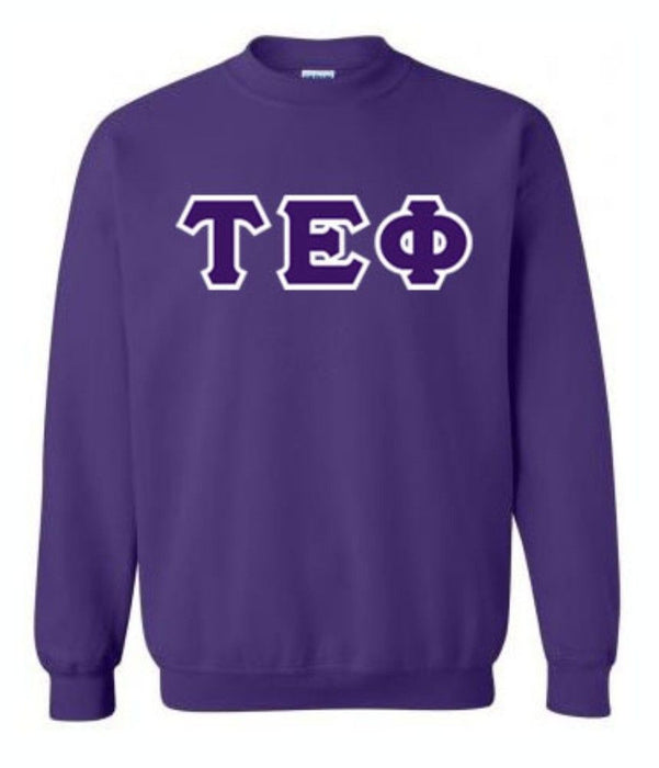 Tau Epsilon Phi Lettered Crewneck Sweatshirt Tau Epsilon Phi Lettered Crewneck Sweatshirt