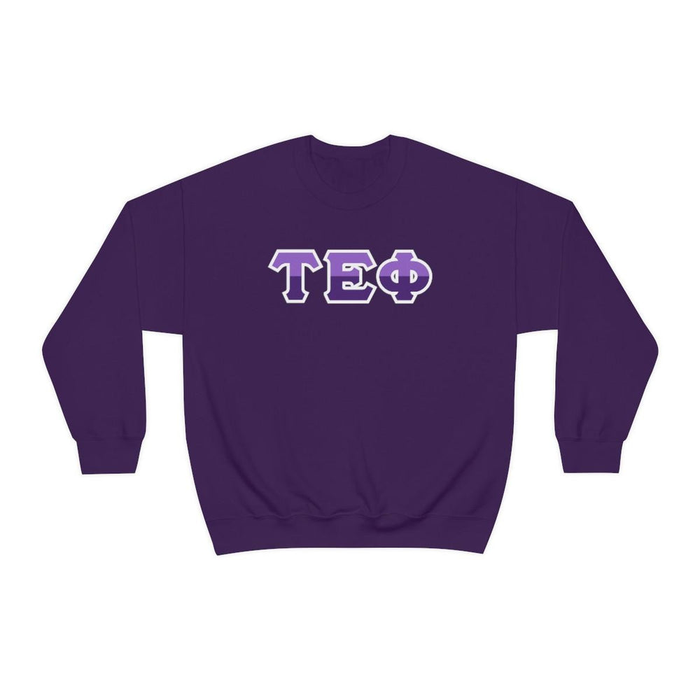 Printify Tau Epsilon Phi Two Toned Greek Lettered Crewneck Sweatshirts Tau Epsilon Phi Two Toned Greek Lettered Crewneck Sweatshirts