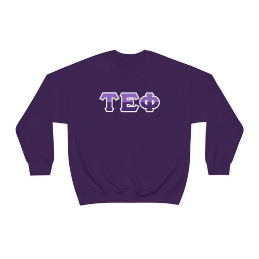 Tau Epsilon Phi Tau Epsilon Phi Two Toned Greek Lettered Crewneck Sweatshirts
