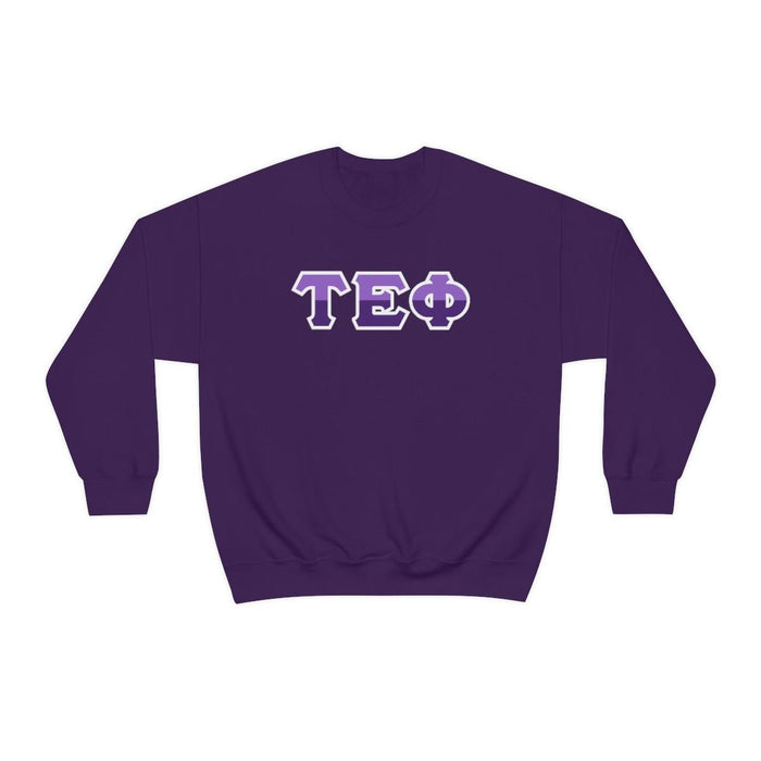 Printify Tau Epsilon Phi Two Toned Greek Lettered Crewneck Sweatshirts Tau Epsilon Phi Two Toned Greek Lettered Crewneck Sweatshirts