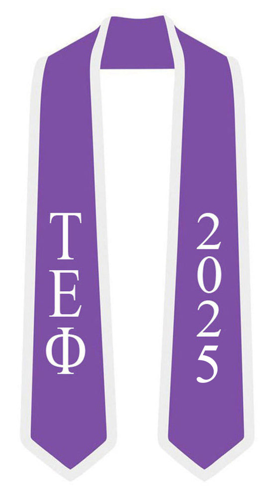 Discount Tau Epsilon Phi Greek 2 Tone Lettered Graduation Sash Stole W/ Year DISCOUNT-Tau Epsilon Phi Greek 2 Tone Lettered Graduation Sash Stole w/ Year
