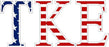 Tau Kappa Epsilon American Flag Greek Letter Sticker 2.5" Tall Tau Kappa Epsilon American Flag Greek Letter Sticker - 2.5