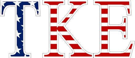 Tau Kappa Epsilon American Flag Greek Letter Sticker 2.5" Tall Tau Kappa Epsilon American Flag Greek Letter Sticker - 2.5