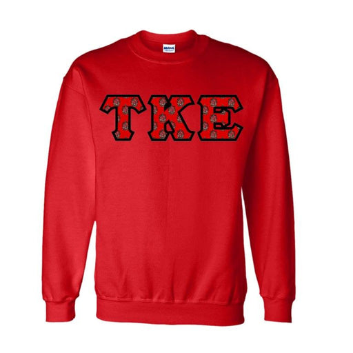 Sweatshirts Tau Kappa Epsilon Fraternity Crest - Shield Twill Letter Crewneck Sweatshirt
