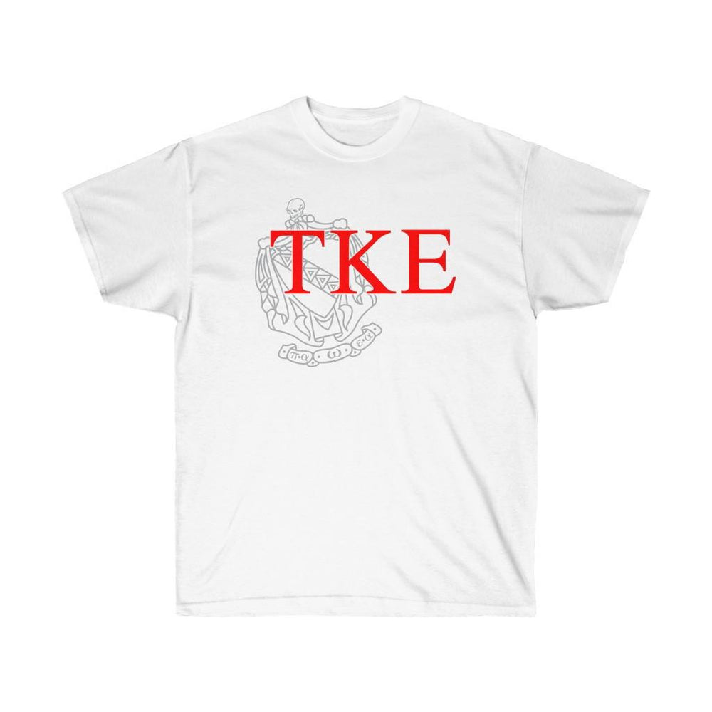 Printify Tau Kappa Epsilon Greek Crest Cotton Tee Tau Kappa Epsilon Greek Crest Cotton Tee
