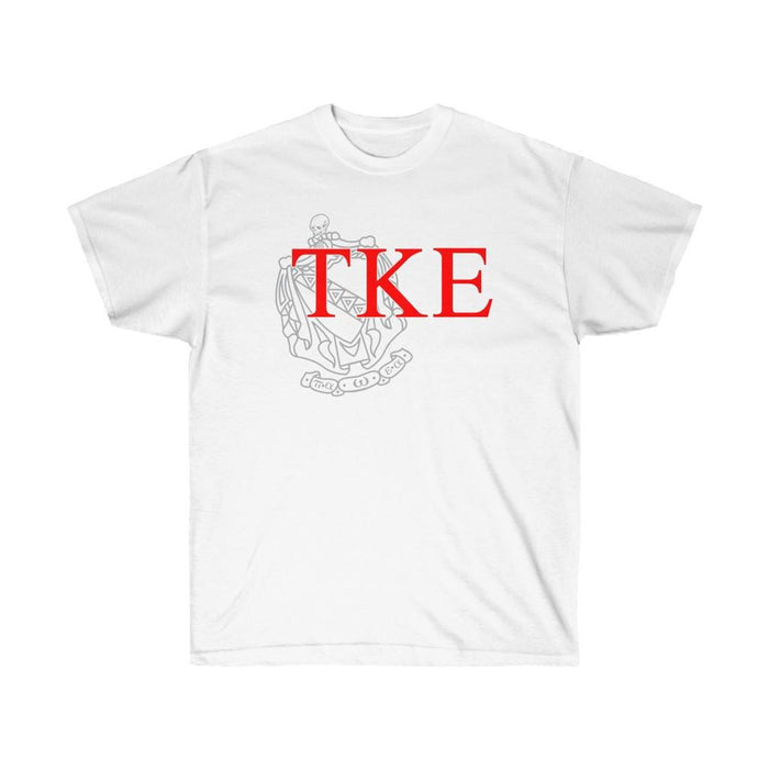 Printify Tau Kappa Epsilon Greek Crest Cotton Tee Tau Kappa Epsilon Greek Crest Cotton Tee