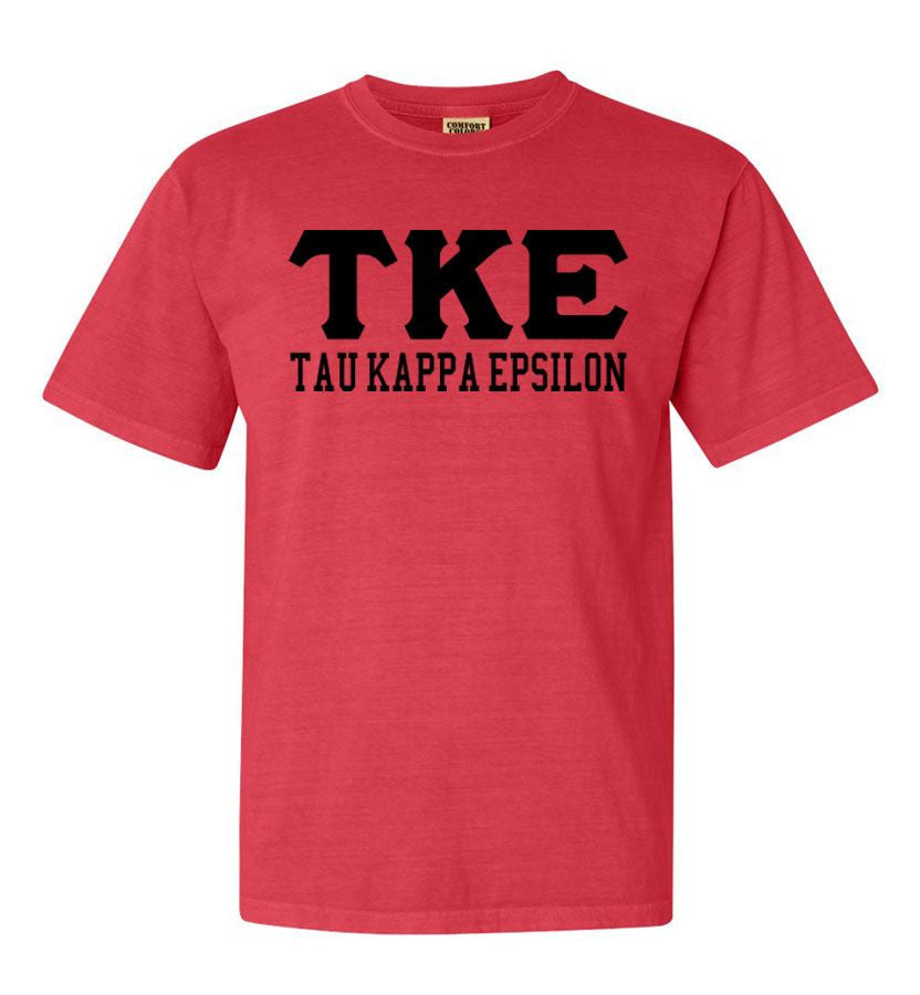 Tau Kappa Epsilon Greek Custom Comfort Colors Heavyweight T Shirt Tau Kappa Epsilon Greek Custom Comfort Colors Heavyweight T-Shirt