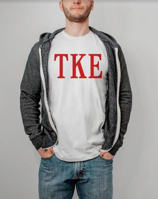 Printify Tau Kappa Epsilon Lettered Tee $24.95 TAU KAPPA EPSILON LETTERED TEE - $24.95