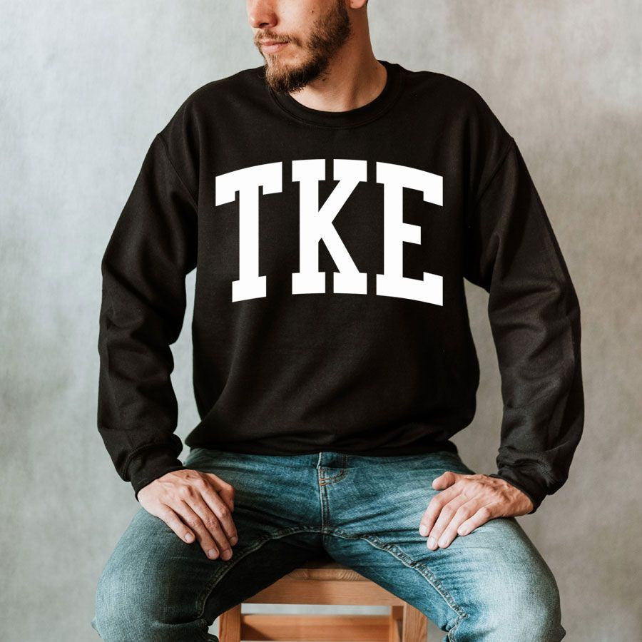 Tau Kappa Epsilon Arched Greek Letter Crewneck Sweatshirt Tau Kappa Epsilon Arched Greek Letter Crewneck Sweatshirt