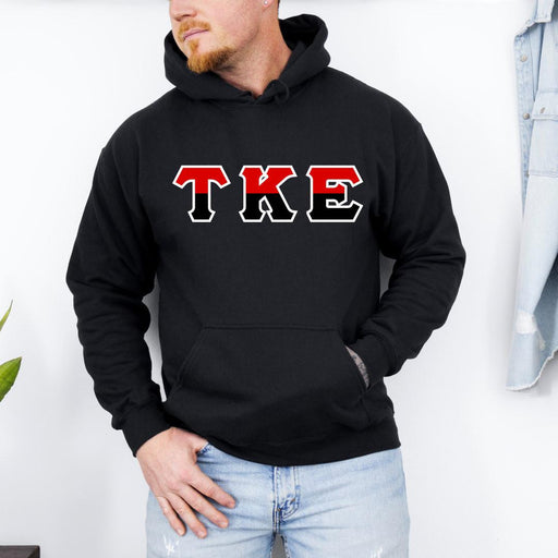 Sweatshirts Tau Kappa Epsilon Two Toned Greek Lettered Hooded Sweatshirts