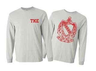 Printify Tau Kappa Epsilon World Famous Crest Long Sleeve T Shirt Tau Kappa Epsilon World Famous Crest Long Sleeve T-Shirt