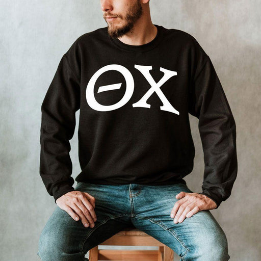 Theta Chi Theta Chi Arched Greek Letter Crewneck Sweatshirt