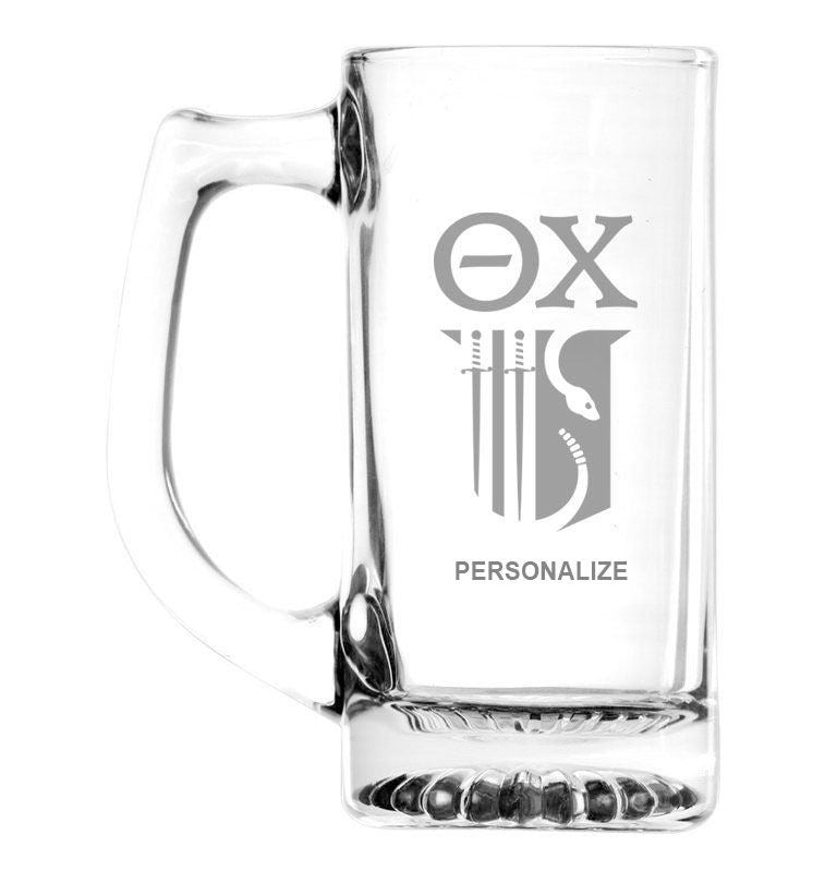Theta Chi Glass Engraved 25 Ounce Mug Theta Chi Glass Engraved 25 Ounce Mug