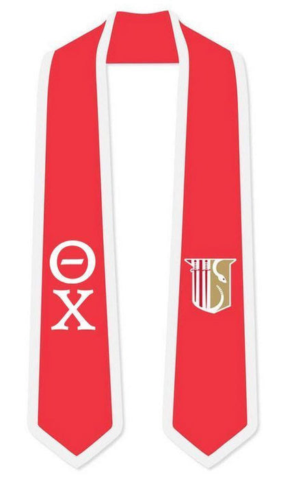 Discount Theta Chi Greek 2 Tone Lettered Graduation Sash Stole DISCOUNT-Theta Chi Greek 2 Tone Lettered Graduation Sash Stole
