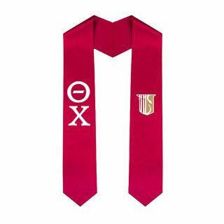 Theta Chi Greek Lettered Graduation Sash Stole With Crest Theta Chi Greek Lettered Graduation Sash Stole With Crest