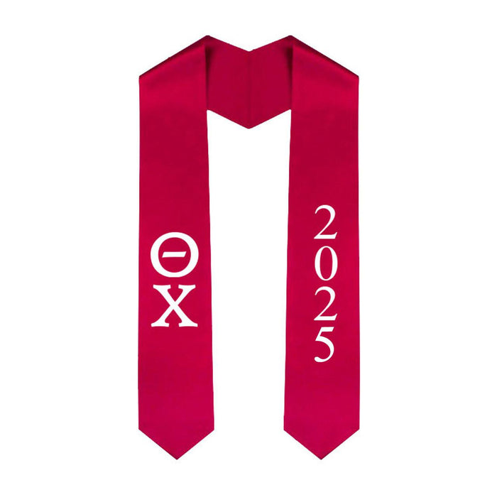 Theta Chi Greek Lettered Graduation Sash Stole With Year Best Value Theta Chi Greek Lettered Graduation Sash Stole With Year - Best Value