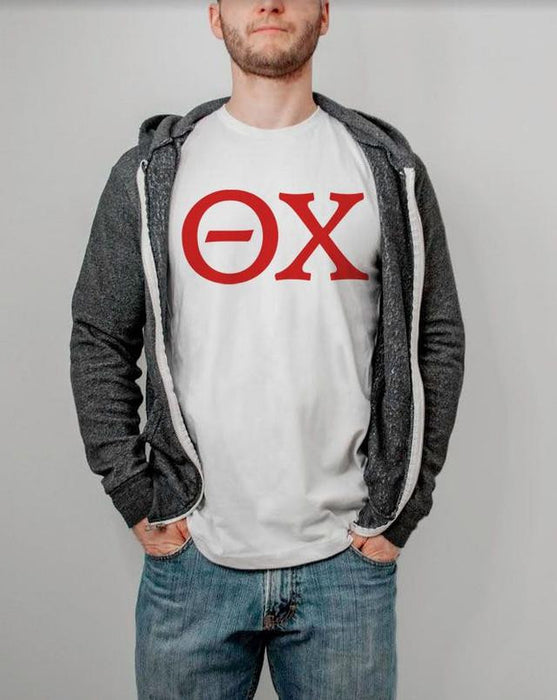 Printify Theta Chi Lettered Tee $24.95 THETA CHI LETTERED TEE - $24.95