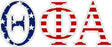 Theta Phi Alpha American Flag Greek Letter Sticker 2.5" Tall Theta Phi Alpha American Flag Greek Letter Sticker - 2.5